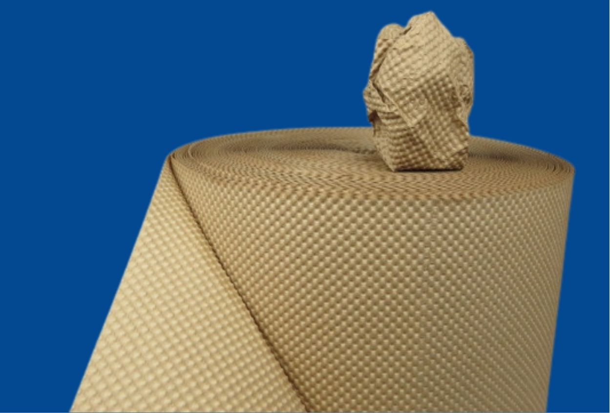 Papier gaufré utilisé pour protéger des verres lors de l'emballage